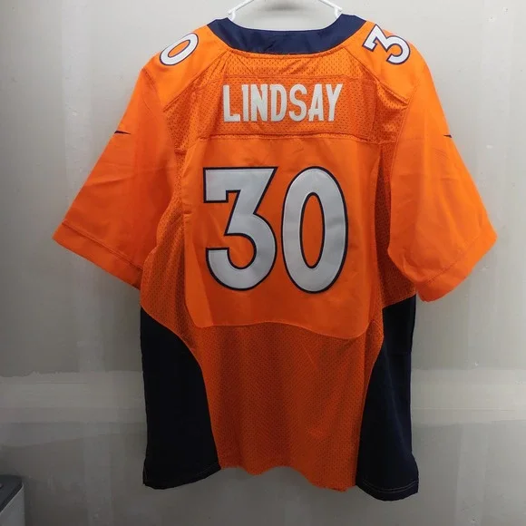 Nike Denver Broncos Phillip Lindsay 30 On Field Jersey Mens 52‎ Orange Navy