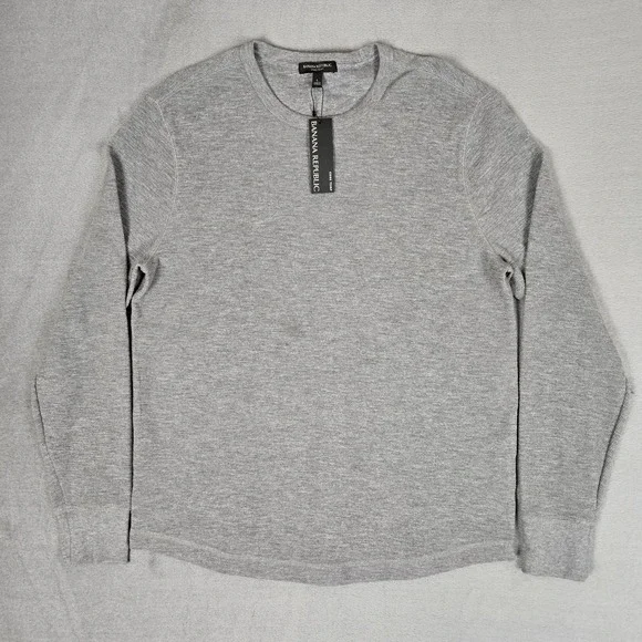 Banana Republic Core Temp‎ Thermal Shirt Mens Large Gray Stretch Casual NWT