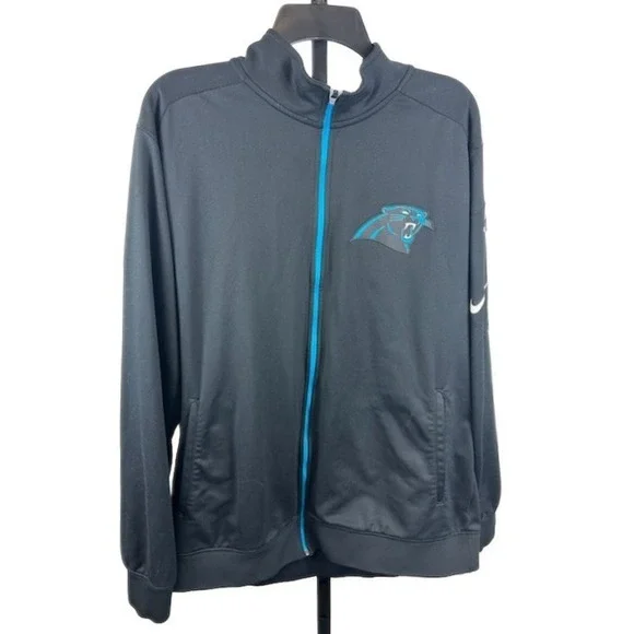 Nike NFL Carolina‎ Panthers Jacket Full Zip Black Mens Size Large