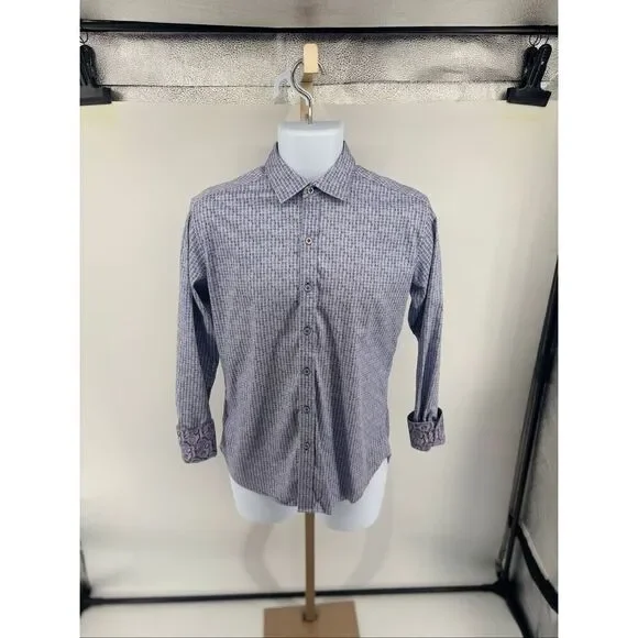 Robert Graham Classic Fit Button Down Shirt Men’s Small Blue Paisley Flip Cuff