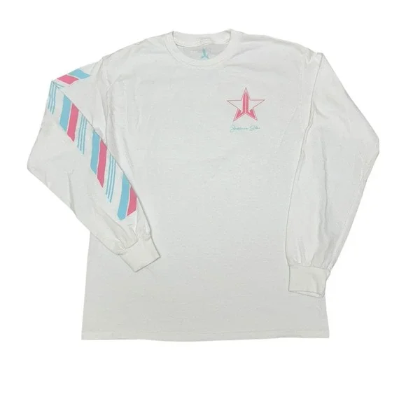 Jeffree Star Fashion‎ Shirt Unisex M White Snowflake Logo Graphic Long Sleeve