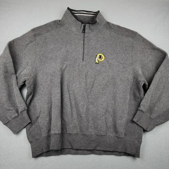 Washington Redskins Sweatshirt Mens 2XL Gray NFL Football IZOD 1/4 Zip Pullover