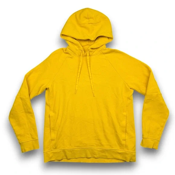 Lululemon City Sweat Pullover Hoodie‎ Mens L Yellow Raglan Sleeve Performance