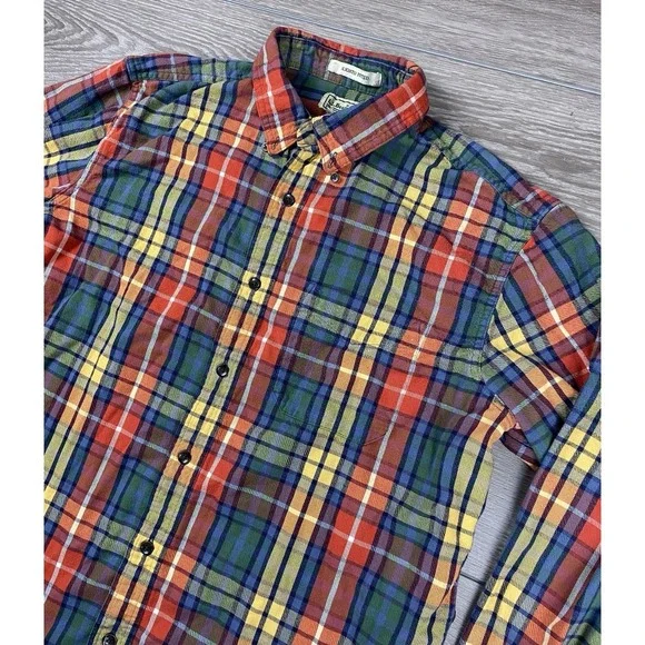L.L. Bean Men's Slightly Fitted Outdoor Plaid Flannel Shirt‎ Multicolor Large