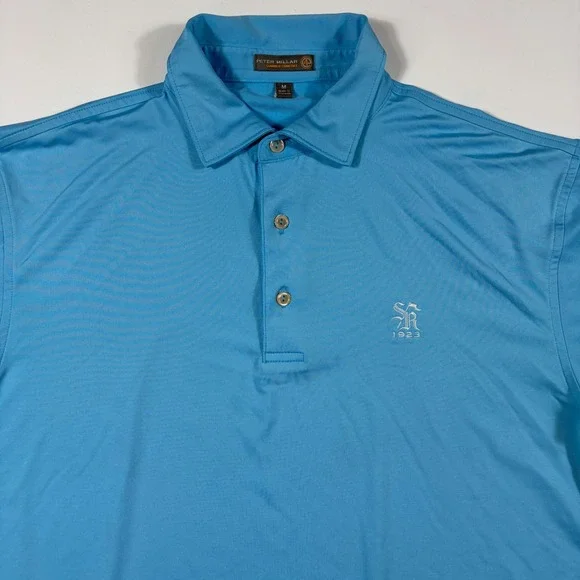 Peter Millar Summer Comfort Polo Shirt Mens Medium Sunset Ridge 1923 Blue