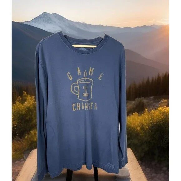 Life is Good T Shirt Large Classic Fit Tee‎ Coffee Game Changer Do What You Love