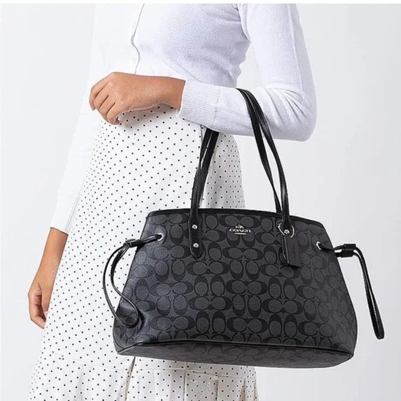 Coach F57842 Signature Drawstring Carryall Shoulder Bag