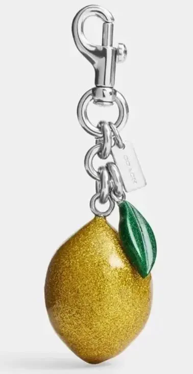 Coach Glittery Lemon Bag Charm NWT