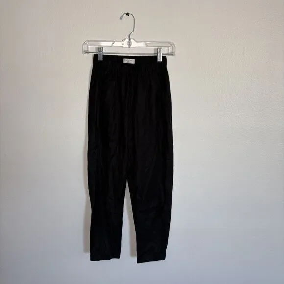 Babaton Aritzia Elastic Waist Joggers Linen Blend Black XXS