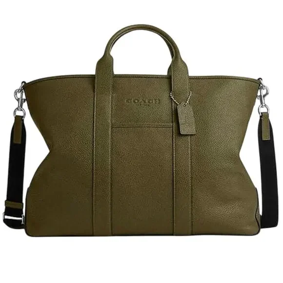 Coach Grayson Soft Pebbled Leather Olive Tote NWT
