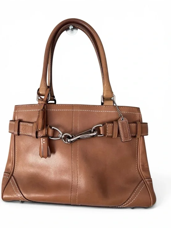 Coach Factory Small Tan Hampton Leather Satchel F08A70