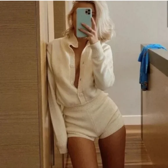 ZARA  Long Sleeve Knit Romper Size L