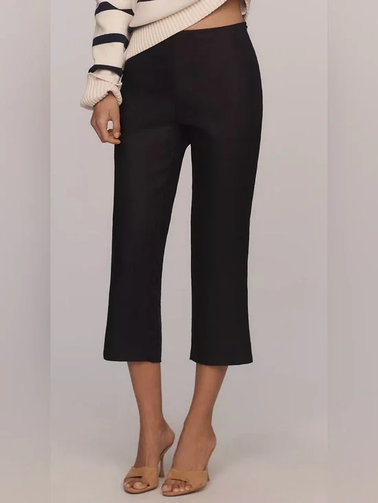 Reformation Petra Linen Pedal Pusher Pants Size 8