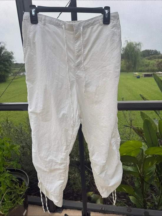 Zara White Drawstring Pants