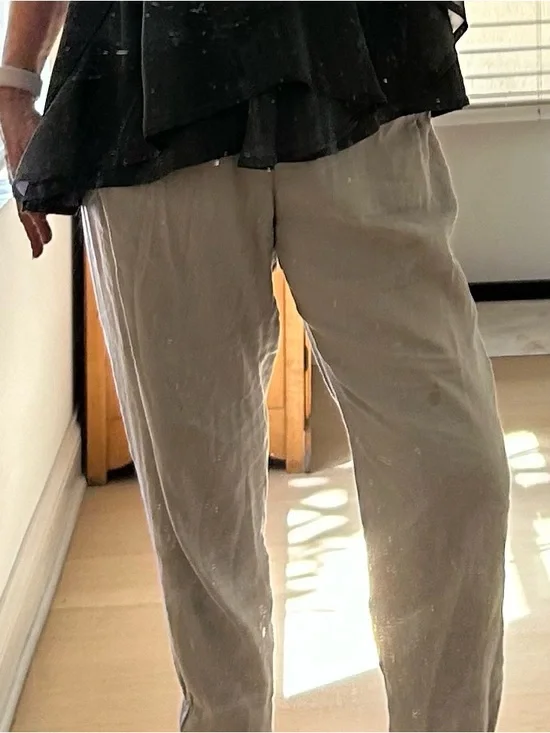 Relaxed Fit women’s linen blend Aritzia Babaton pants Khaki M