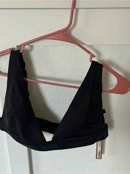 Skims Women's Large Recycled  Swim Plunge Swim Bikini Top NWT.