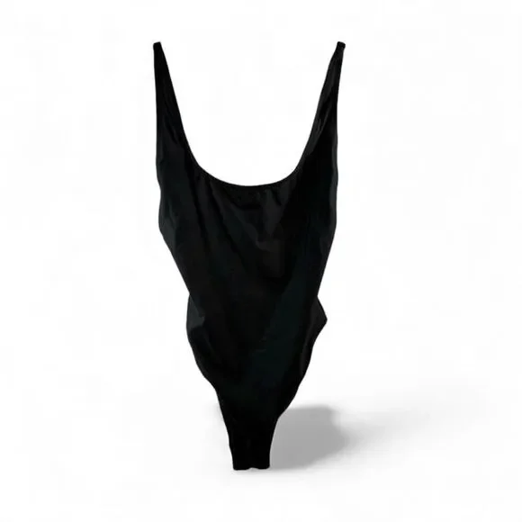 SKIMS Black Scoop-Back One-Piece Swimsuit