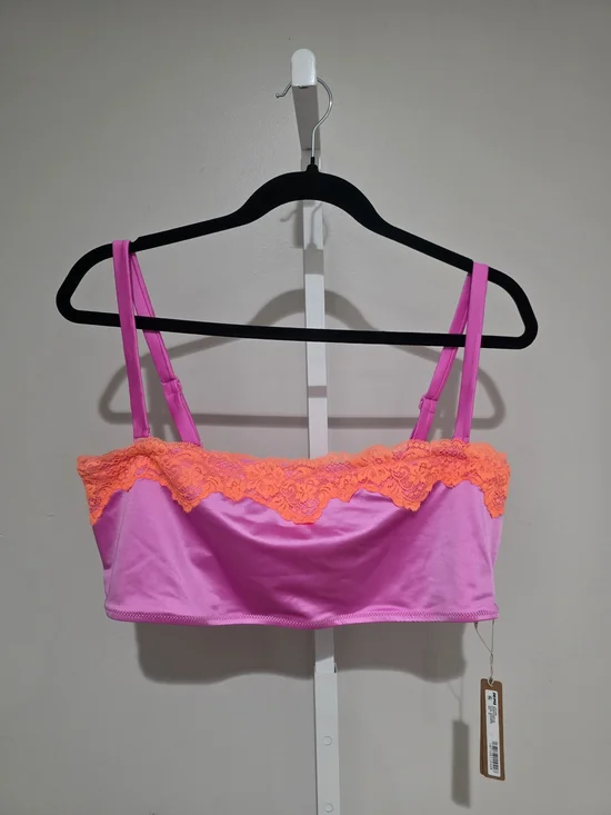 *NWT* Skims RARE Lace Swim Bandeau Bikini Top In Neon Orchid -Womens 2x