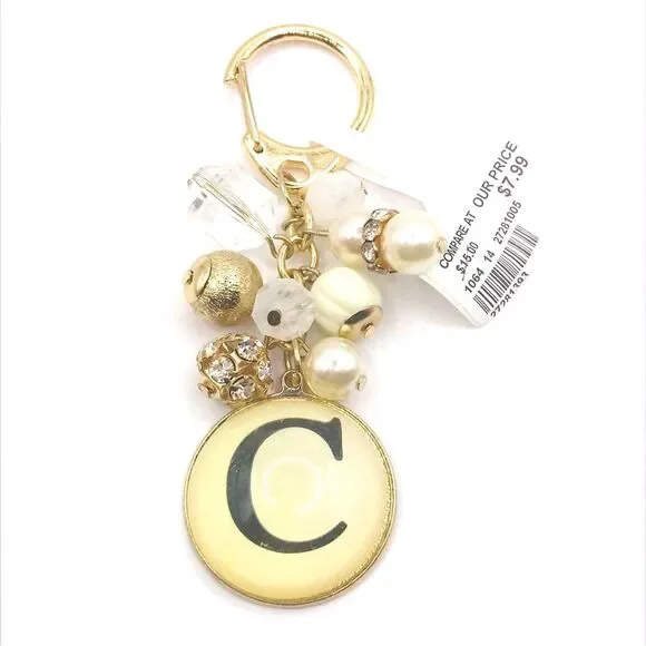 Gold Chic Initial C Keychain