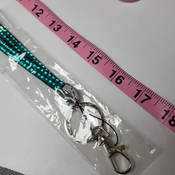 Unbranded Lanyard Unisex OS Teal NWT Rhinestone Crystal Sparkly ID Holder