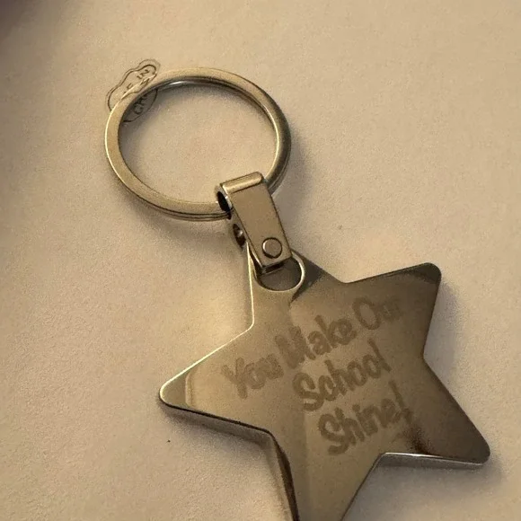 Star Keychain You Make Our School Shine Appreciation‎ Gift Silver Tone