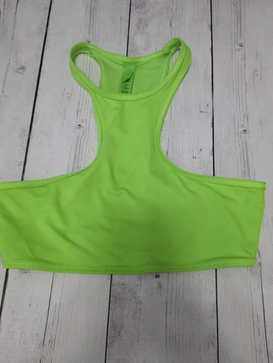SKIMS Swim High Neck Racerback Bikini Top in Neon Green Size S