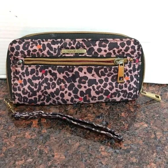 TRAVELON Leopard Print Wristlet...Unused