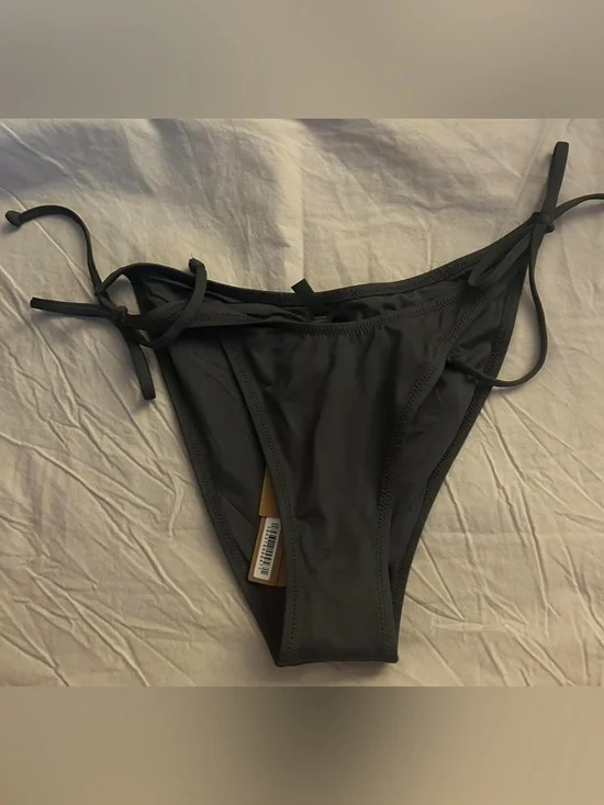Skims Classic Black Tie-Side Bikini Bottom