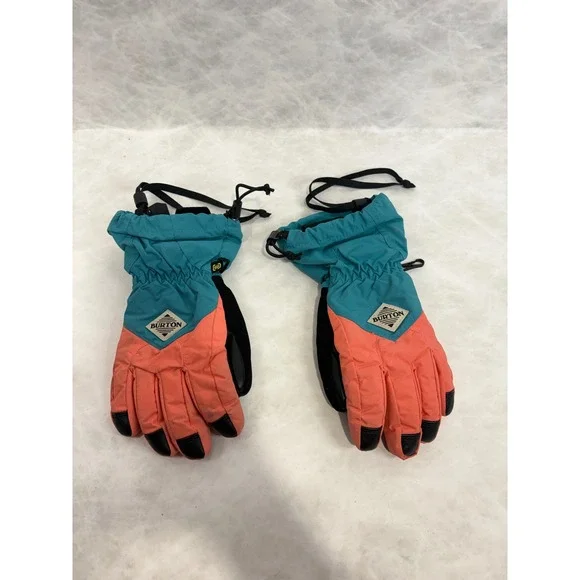 Burton Youth Profile Glove Teal Coral Orange‎ Snowboard Ski Gloves Size S 15187