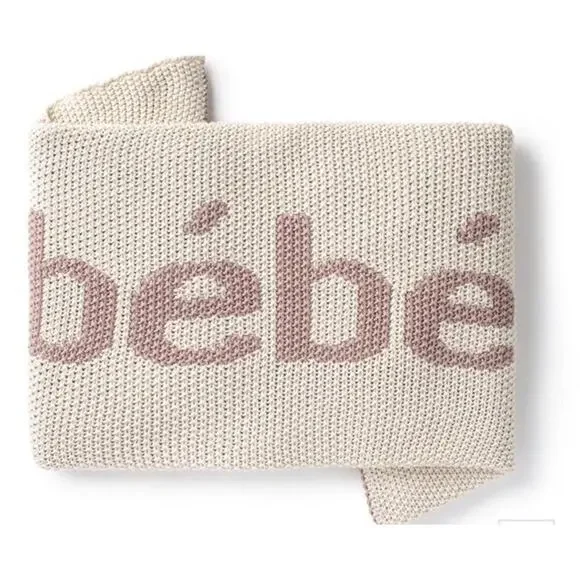 DOMANI HOME COLLECTION DH Bebe Pink Baby Knit Blanket NEW $100