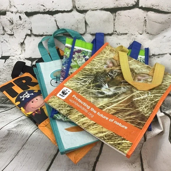 Kids Mini Totes Book Bags Trick Or Treat Sacks Lot Of 4 Animal Themed Peanuts‎