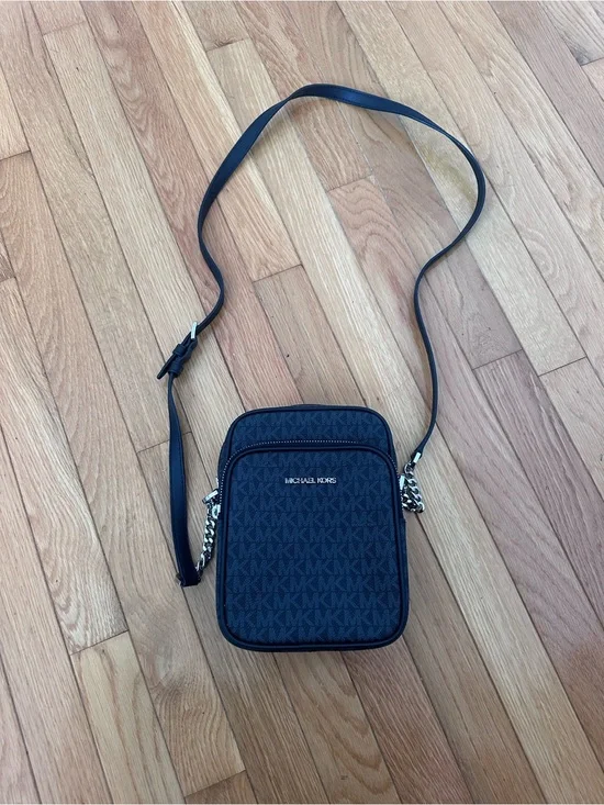 Michael Kors Women’s Black MK Logo Crossbody  Bag