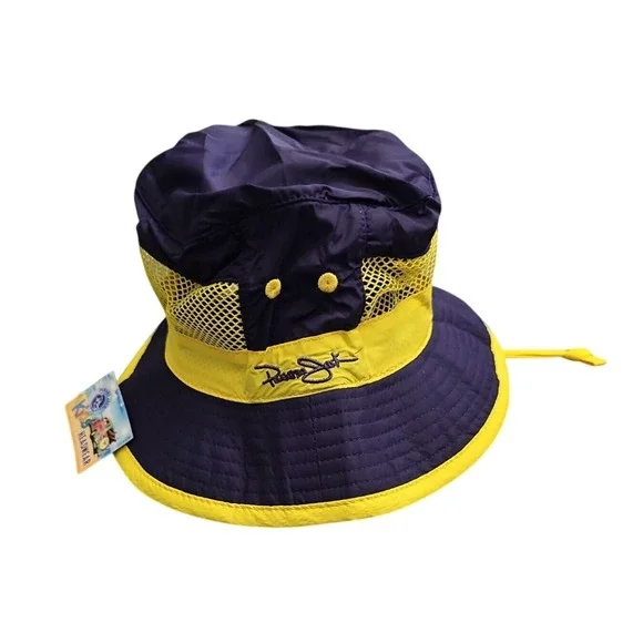 Panama Jack Kids Bucket Hat Sun Protection Beach‎ Hat Yellow Navy 4-6X