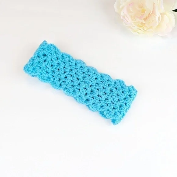 Blue Crochet Headband‎