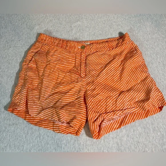 MICHAEL Michael Kors‎ Linen Stripe Shorts – Orange & White 🧡🤍