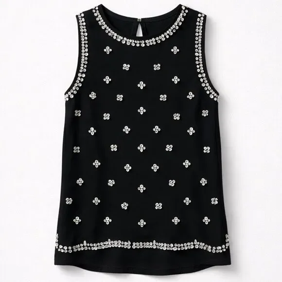 Michael Kors black jewel embellished event top