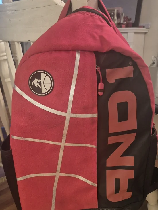 And1 Black & Red Backpack Book Bag Laptop Sleeve Basketball Logo