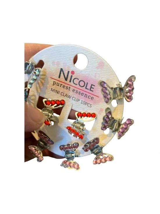 Kids' Butterfly Mini Hair Claw Clips - Pink & Red FINAL PRICE DROP