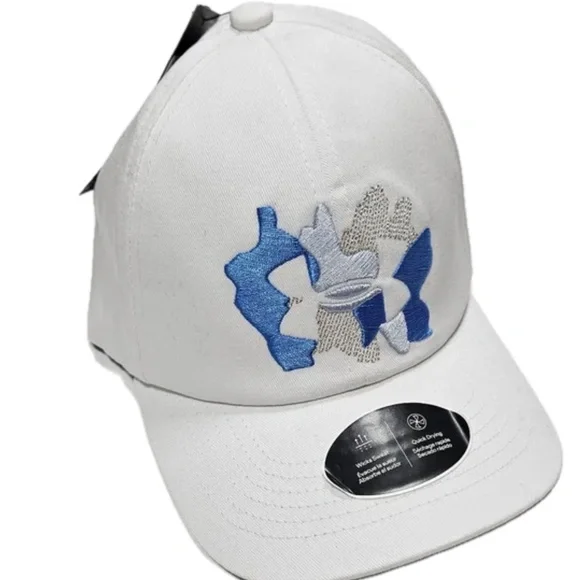 Under Armour Hat Cap Strap‎ Back Youth One Size White Embroidered UA Free Fit