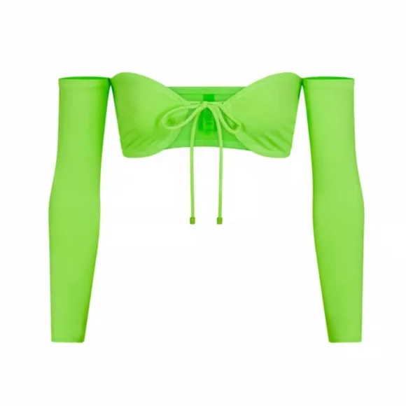 SWIM‎ SWIM LONG SLEEVE BIKINI TOP NEON GREEN SIZE XL