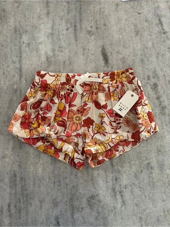 Billabong Floral Elastic Waistband Shorts Size S Kids