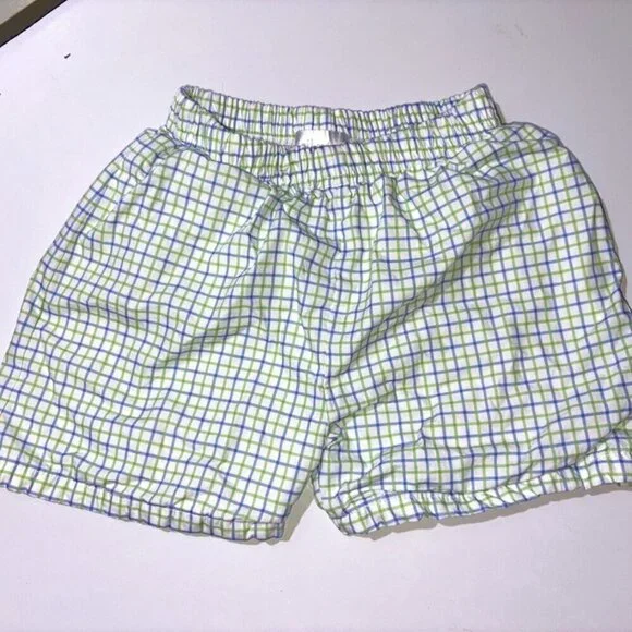 Cecil and Lou Blue Green White Plaid Shorts size 7