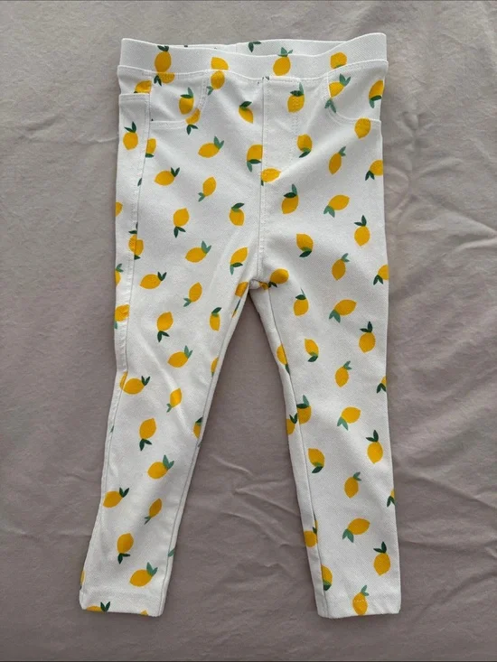 Zara Jeggings with Yellow Lemon Print