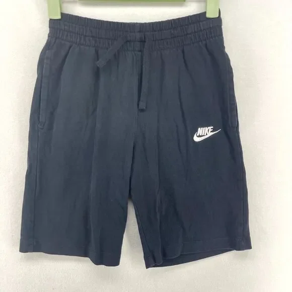 Nike Embroidered Cotton Shorts Kids Size M Black‎ Color