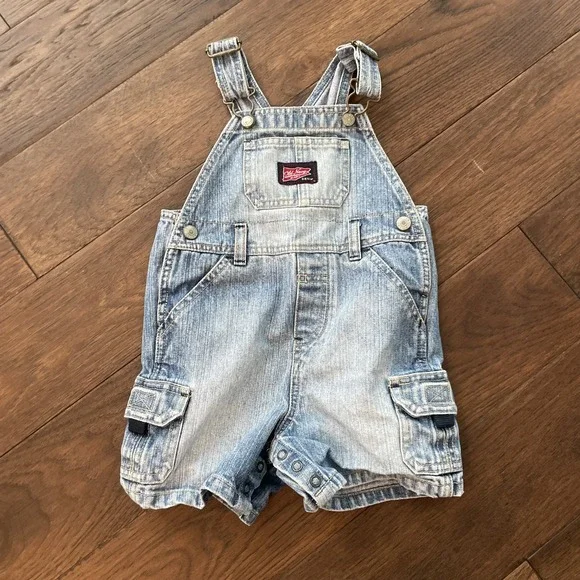 Vintage Old Navy‎ Baby Size 18-24 Months Denim Blue Overalls
