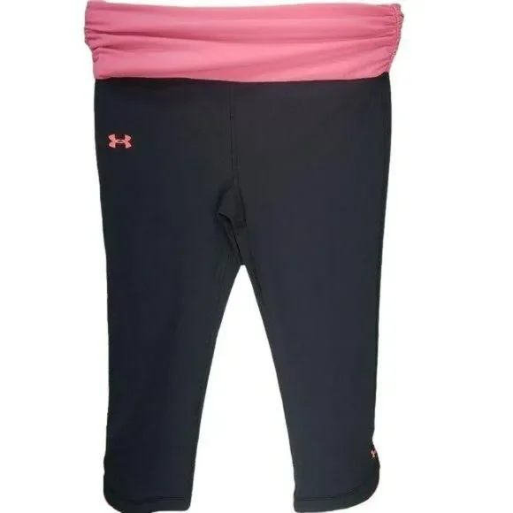 Under Armour Youth Medium Black Pink‎ Trim Yoga Pants