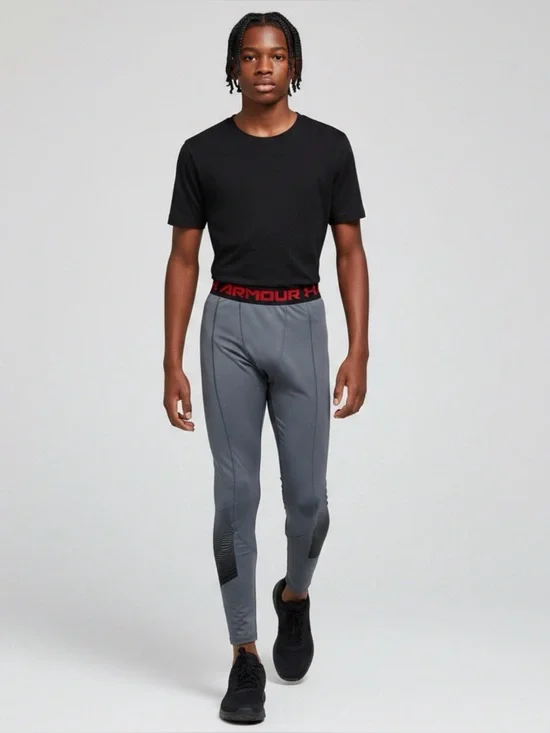 Under Armour Coldgear Compression Legging Base Layer Gray Youth Size YL
