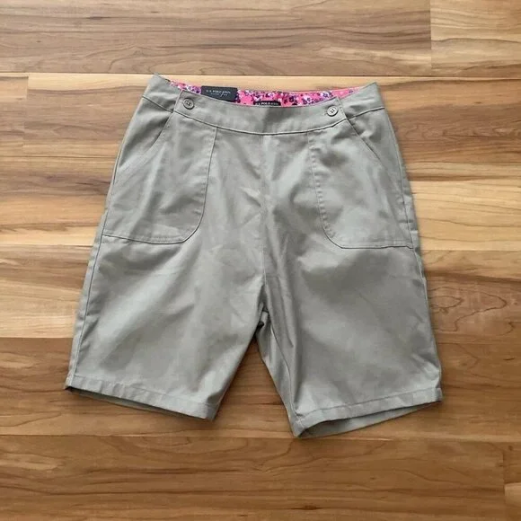 U.S Polo Assn Uniform Shorts Tan Khaki Girls Size 16 Adjustable Waist NWT