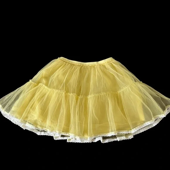 Mini Boden 11-12 years Girls Yellow Tulle Tiered Pull On Skirt‎ Easter Wedding