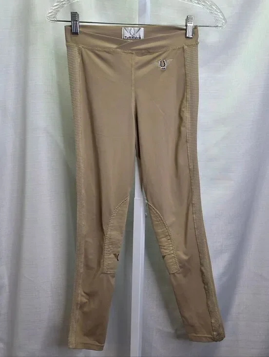 TuffRider Ventilated Schooling Tights in Safari Children's Size XL